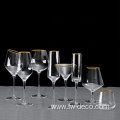 custom gold rim wine glass crystal champagne glasses